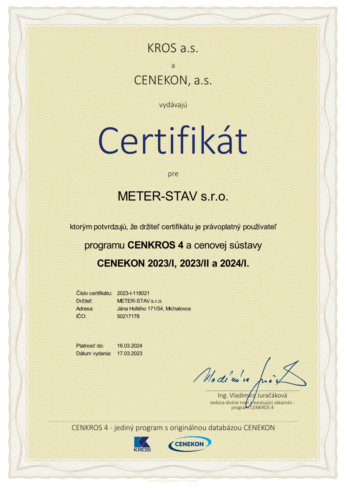Certifikát
